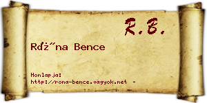 Róna Bence névjegykártya