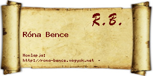 Róna Bence névjegykártya
